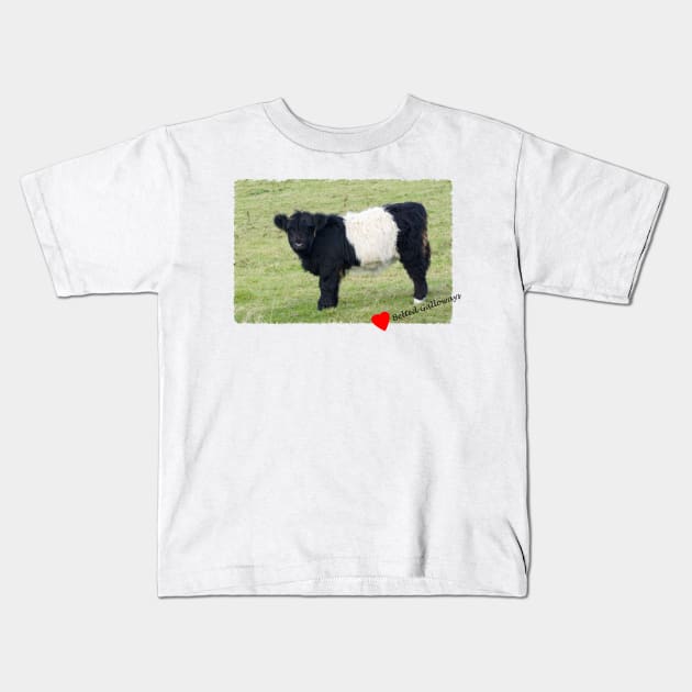 Belted Galloway Calf Kids T-Shirt by JeanKellyPhoto